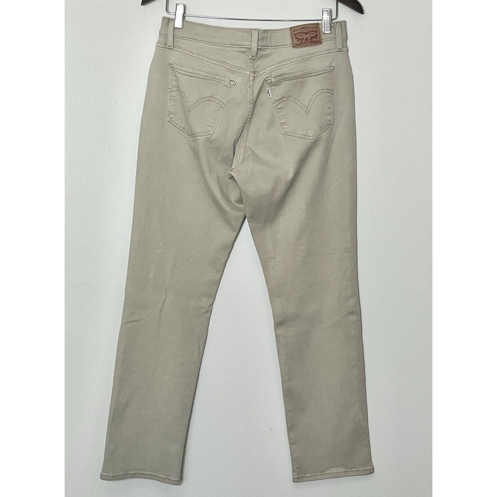 Levi's Classic Straight Jeans Women's 10 Tan Beige Stretch Preppy Equestrian - Picture 3 of 6